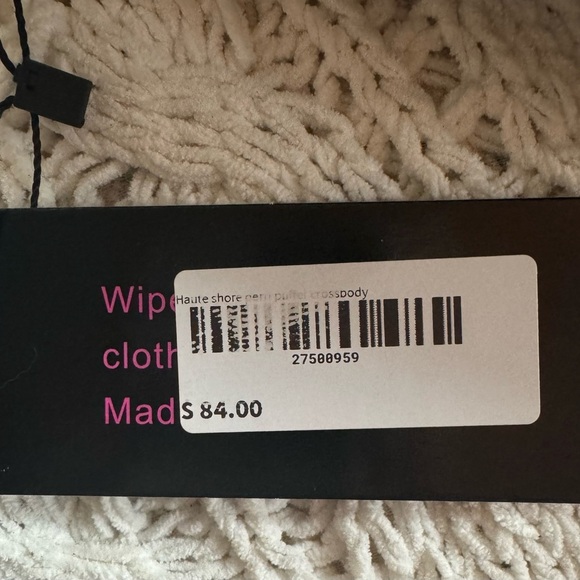 NWT Perri Noir Haute Shore Puffer Crossbody Purse with Black/Pink Handle - Picture 6 of 14